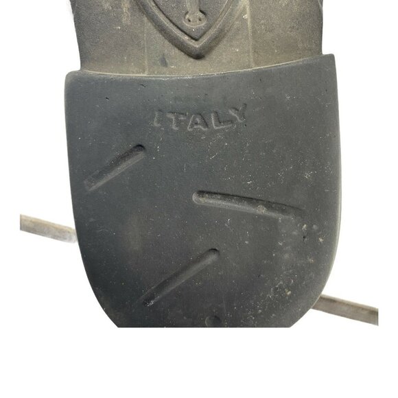 Michael Toschi Flats Men's Sz 7 Penny Loafer Slip on Block Heels Leather Black - Picture 9 of 10